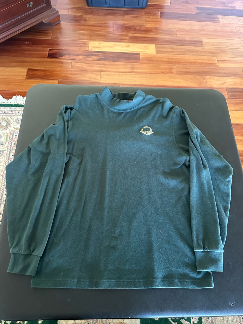 Vintage Cross Creek Olympic Golf Club Men's Long-Sleeve Mock Neck Shirt Green